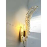 Venetian Gold Graniglia Leaf Murano Glass Wall Sconces – Set of Two