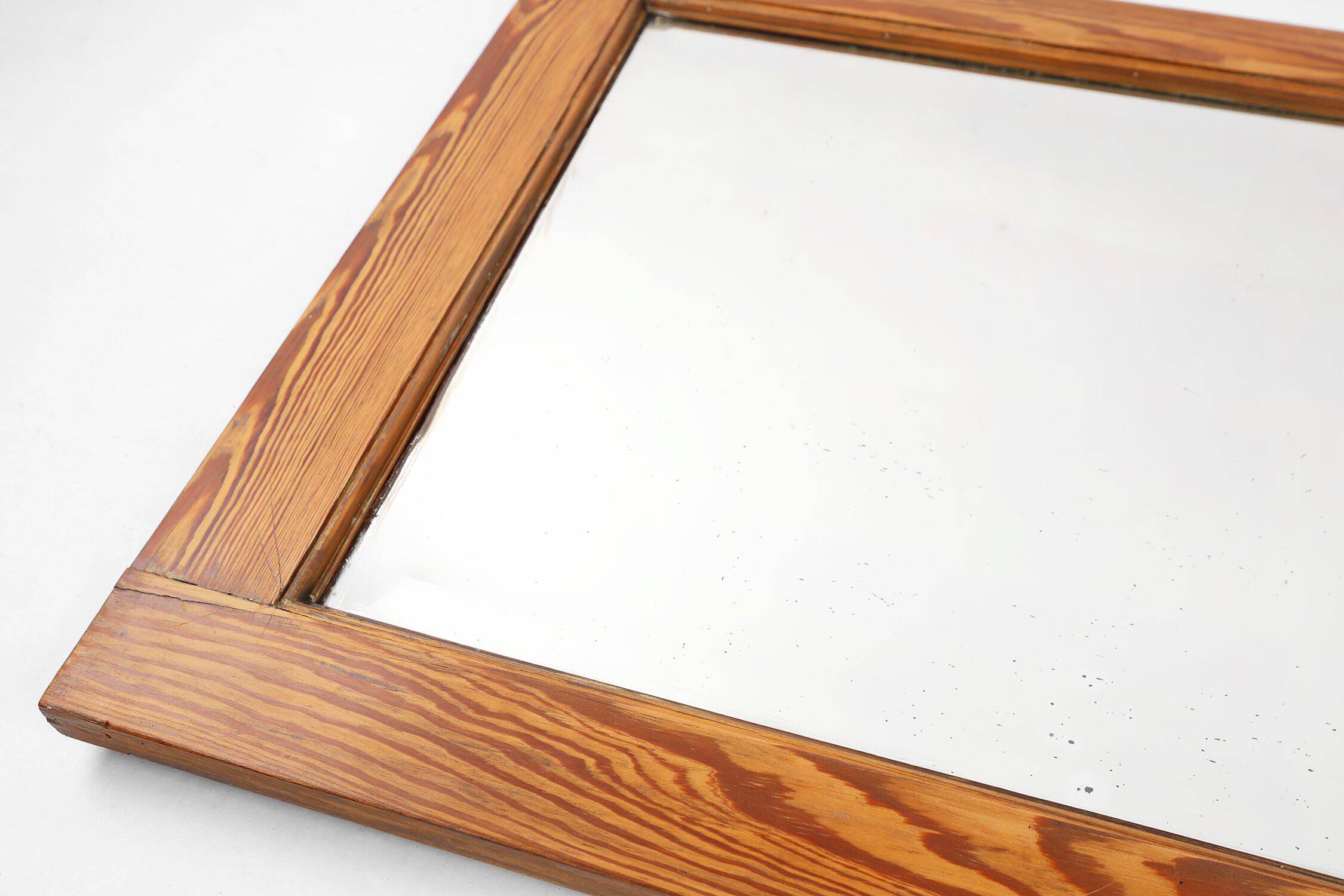 French Mirror with Warm Pine Wood Frame, 1900s