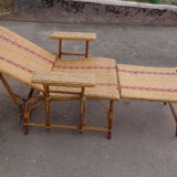 Wicker chaise longue