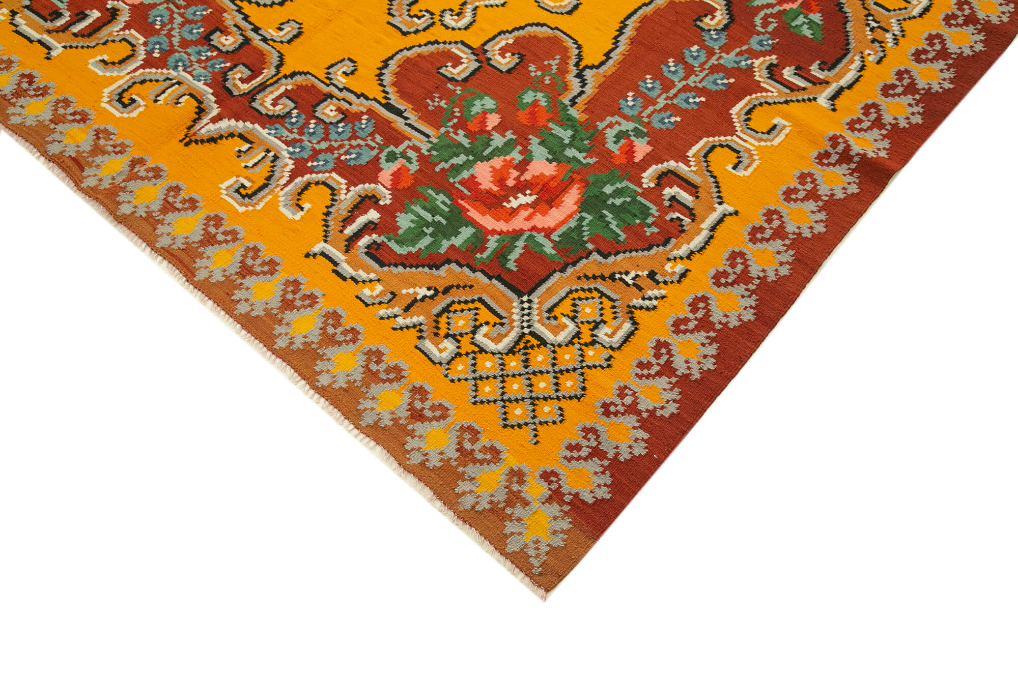 Handmade Vintage Moldovian Red Kilim 192 cm x 275 cm - 23399