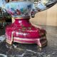 Pair of Limoges porcelain candlesticks with hand-decorated decoration – red and gold