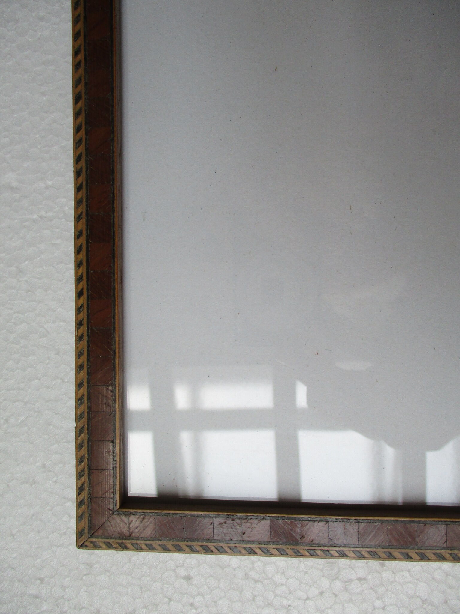 Old wall frame, wood marquetry