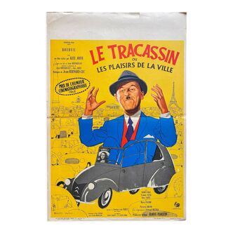 Affiche cinéma originale "Le Tracassin ou les plaisirs de la ville" Bourvil 40x60cm 1961