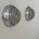 Pair of vintage art deco wall lights, chrome and sandblasted glass, France 1930
