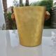 Gold anodised aluminium ice bucket, teak handles, signed T.L PARIS.