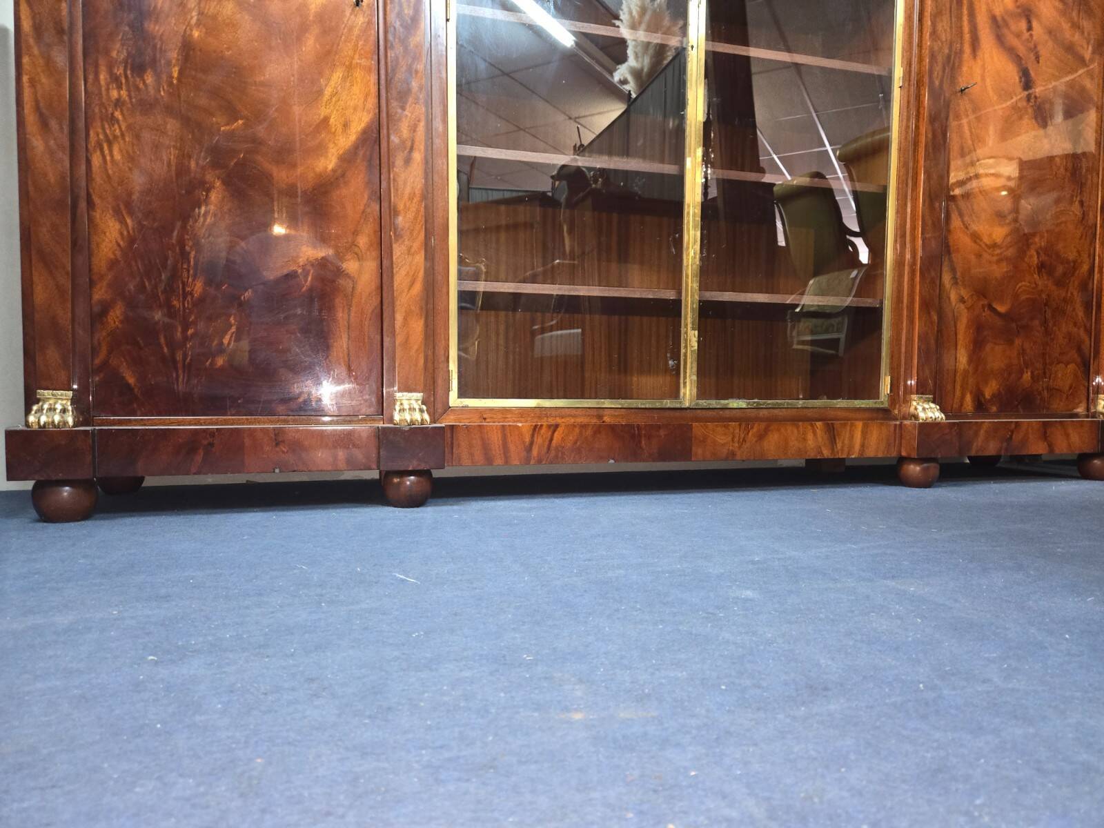 Large Empire style mahogany bookcase from the 20th century