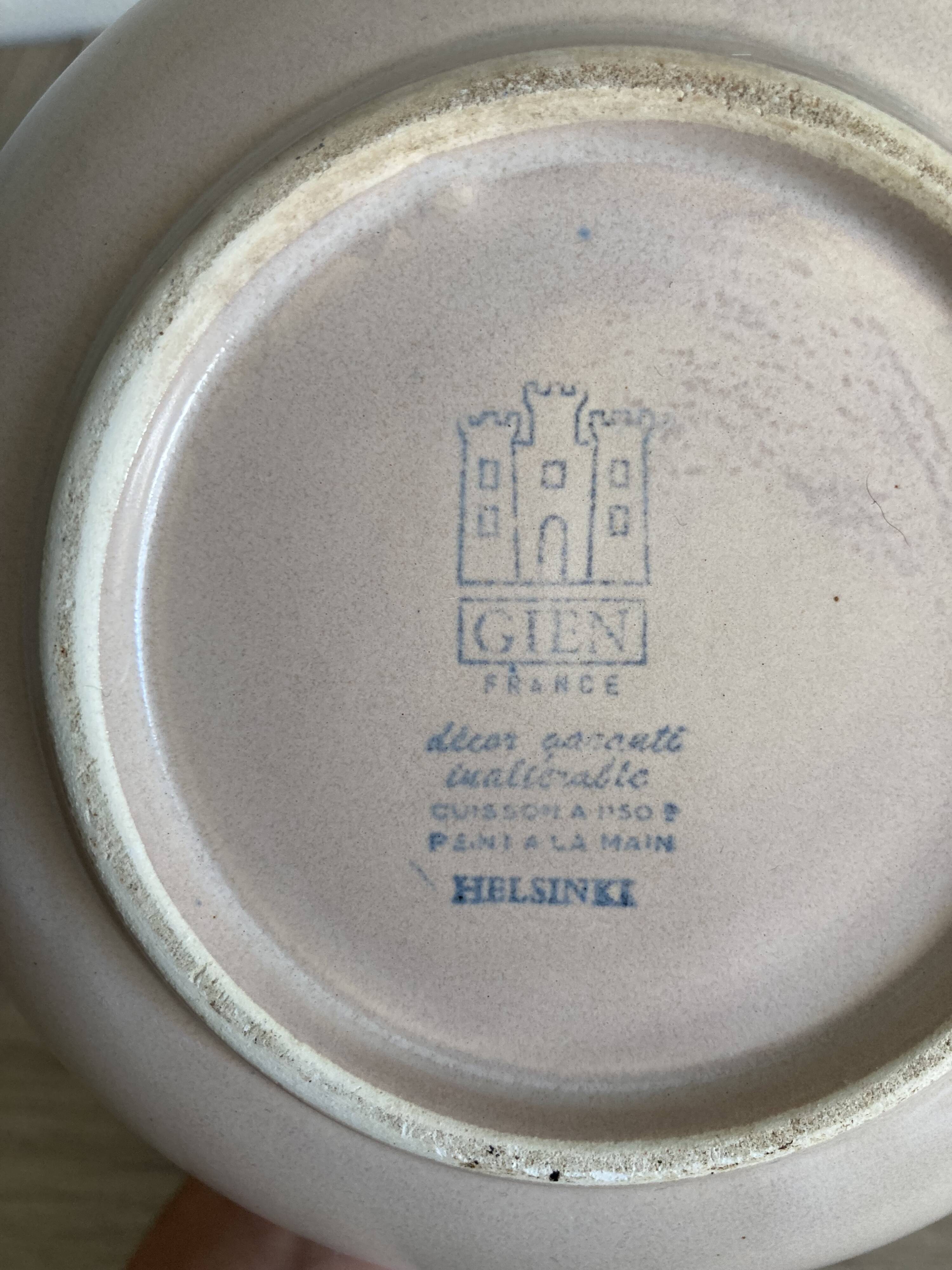 Teapot and milk jug Gien Faïencerie