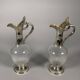 Pair of Crystal and Silver Rococo Ewers 19th Century