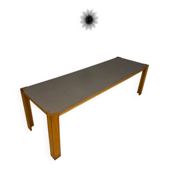 Large modernist plywood table, Memphis style, 1980s