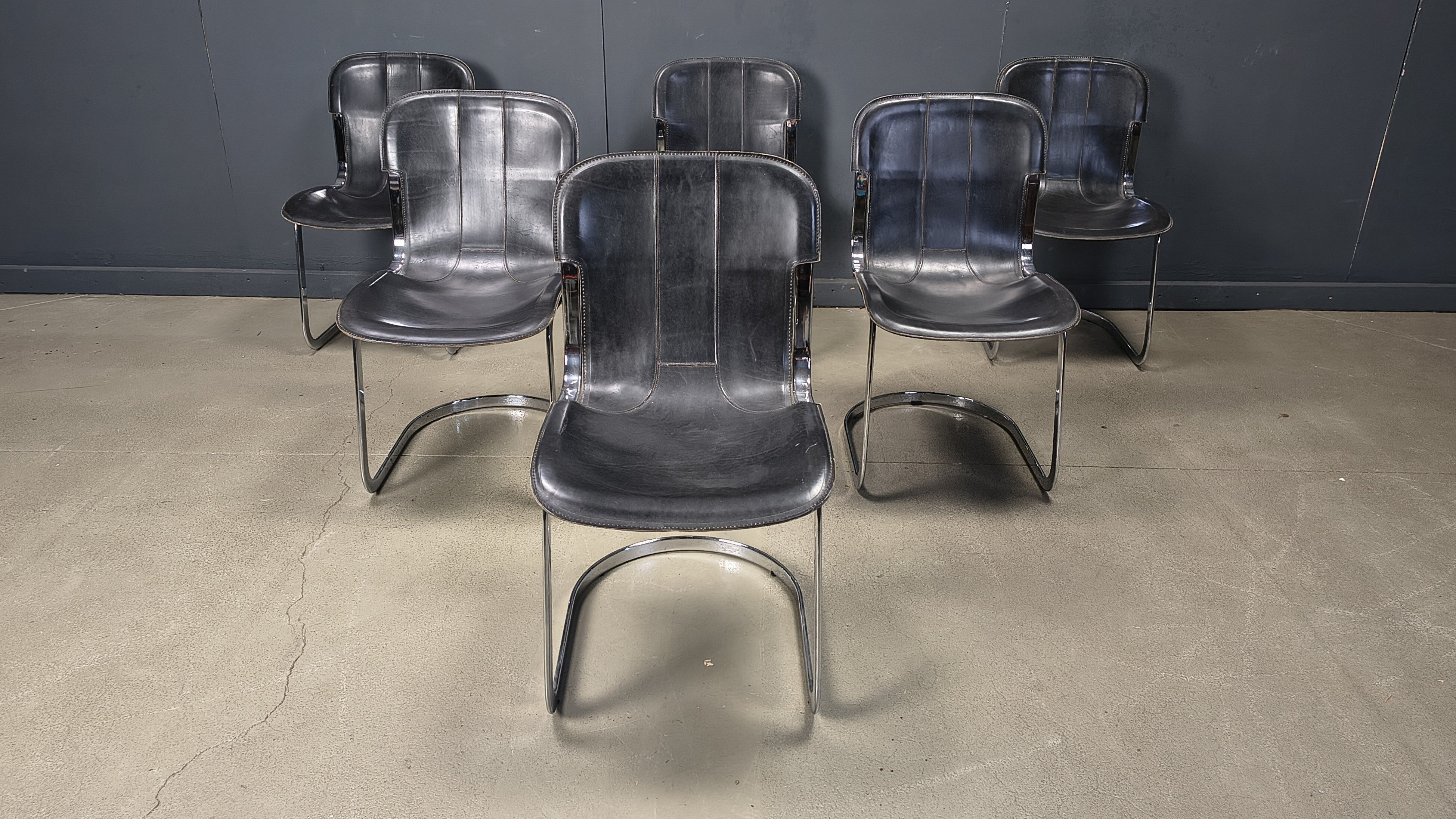 Vintage dining chairs by Cidue set of 6, 1970s