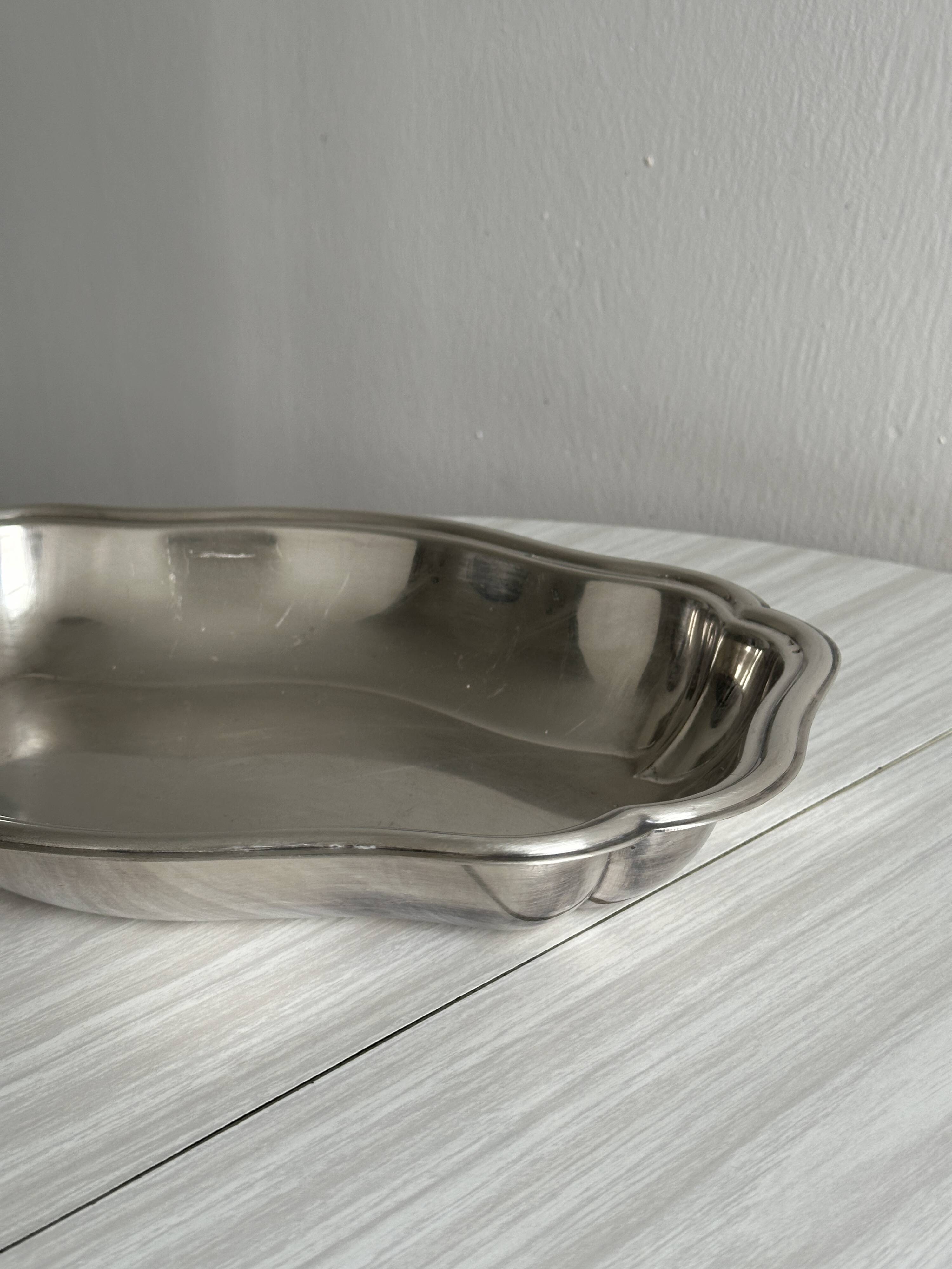 Shiny metal dish