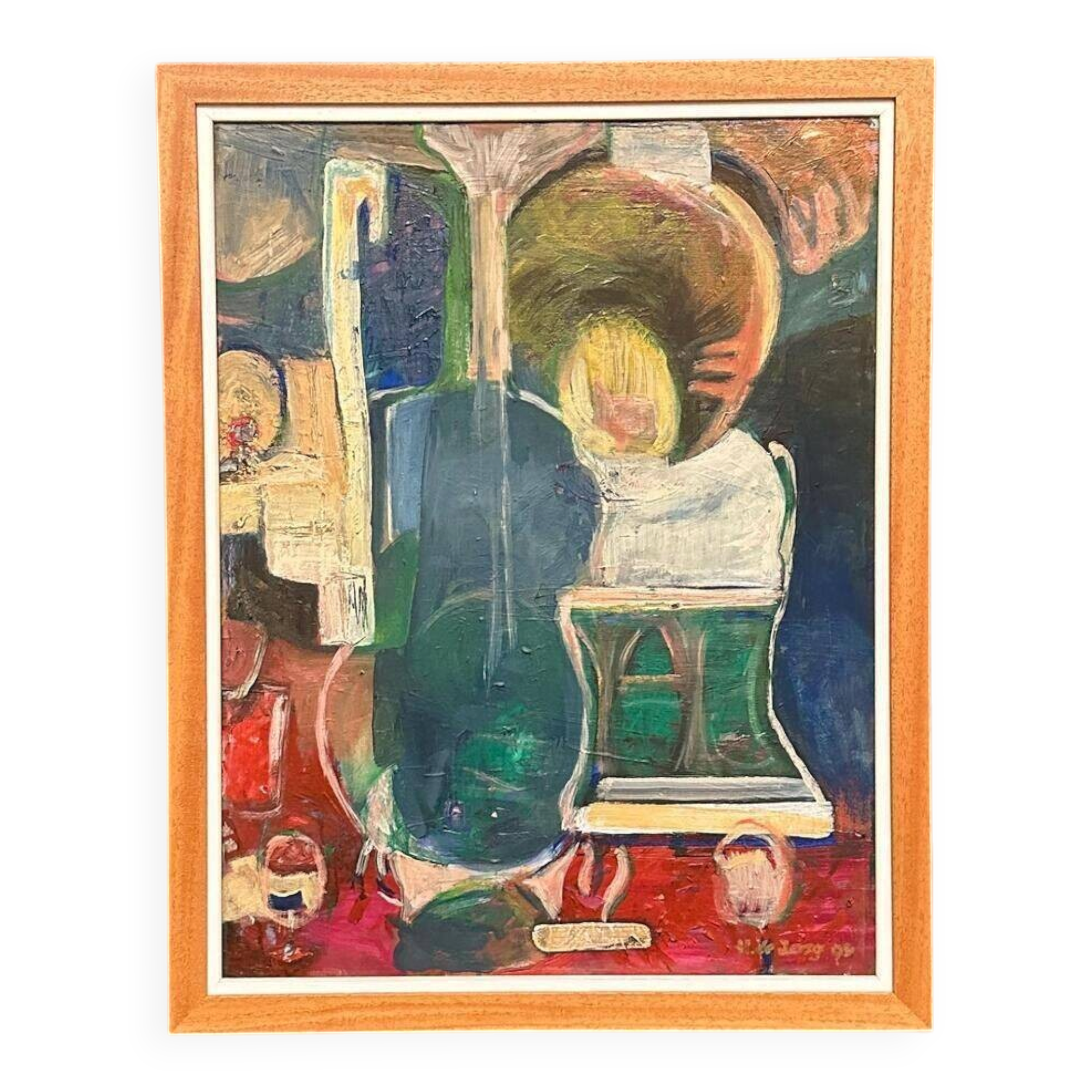 Original Oil on Canvas – “Abstract Composition” by Hendrik De Jong – Dated