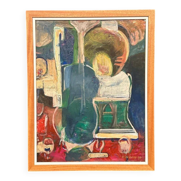 Original Oil on Canvas – “Abstract Composition” by Hendrik De Jong – Dated