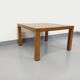 Vintage square coffee table in oak wood and ceramic from the 60s and 70s