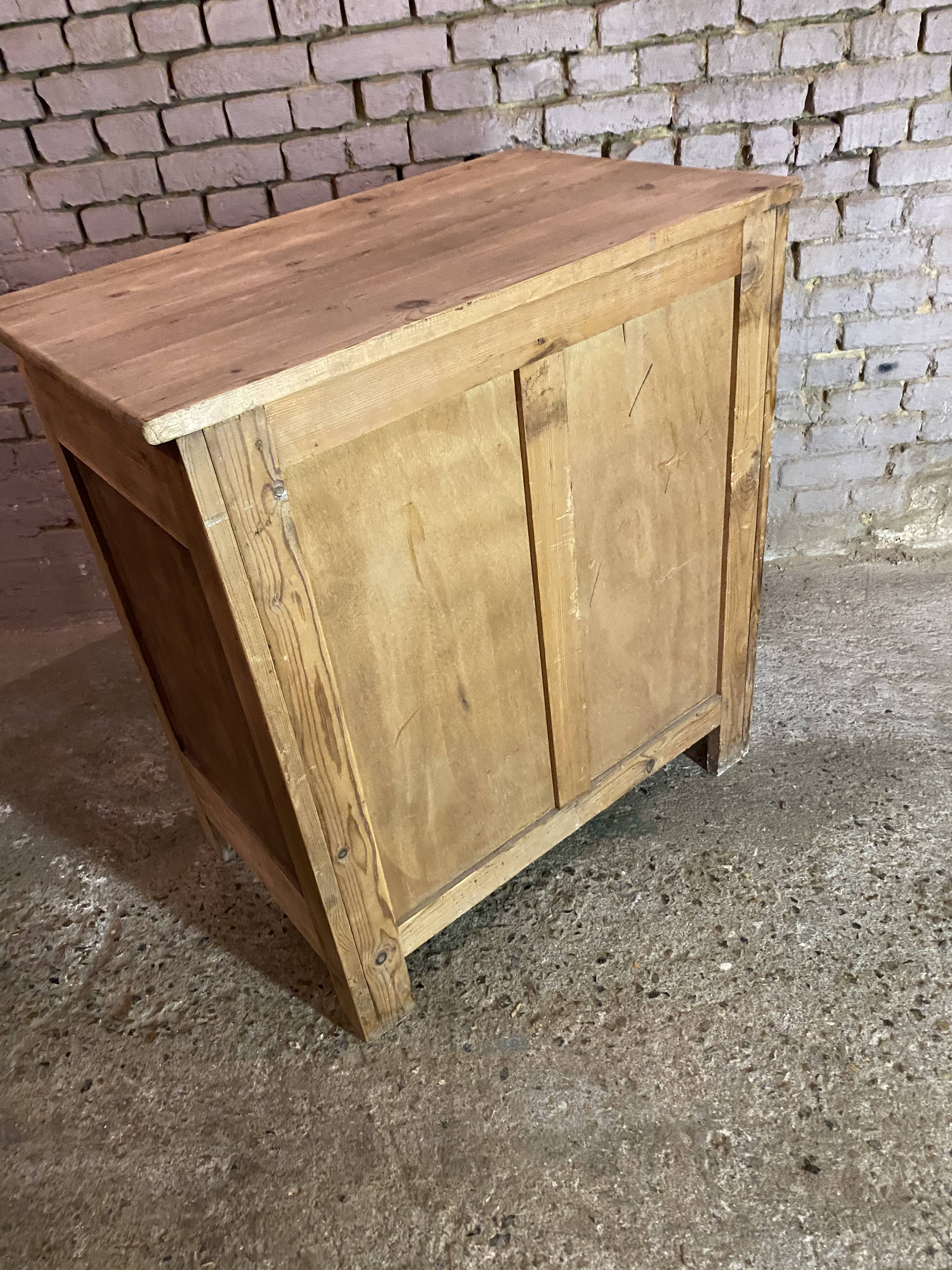 Vintage Parisian buffet made of raw wood