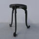 Art Nouveau stool on 3 cast iron legs