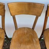 Series of 6 vintage old restaurant bistro chairs - 1950s