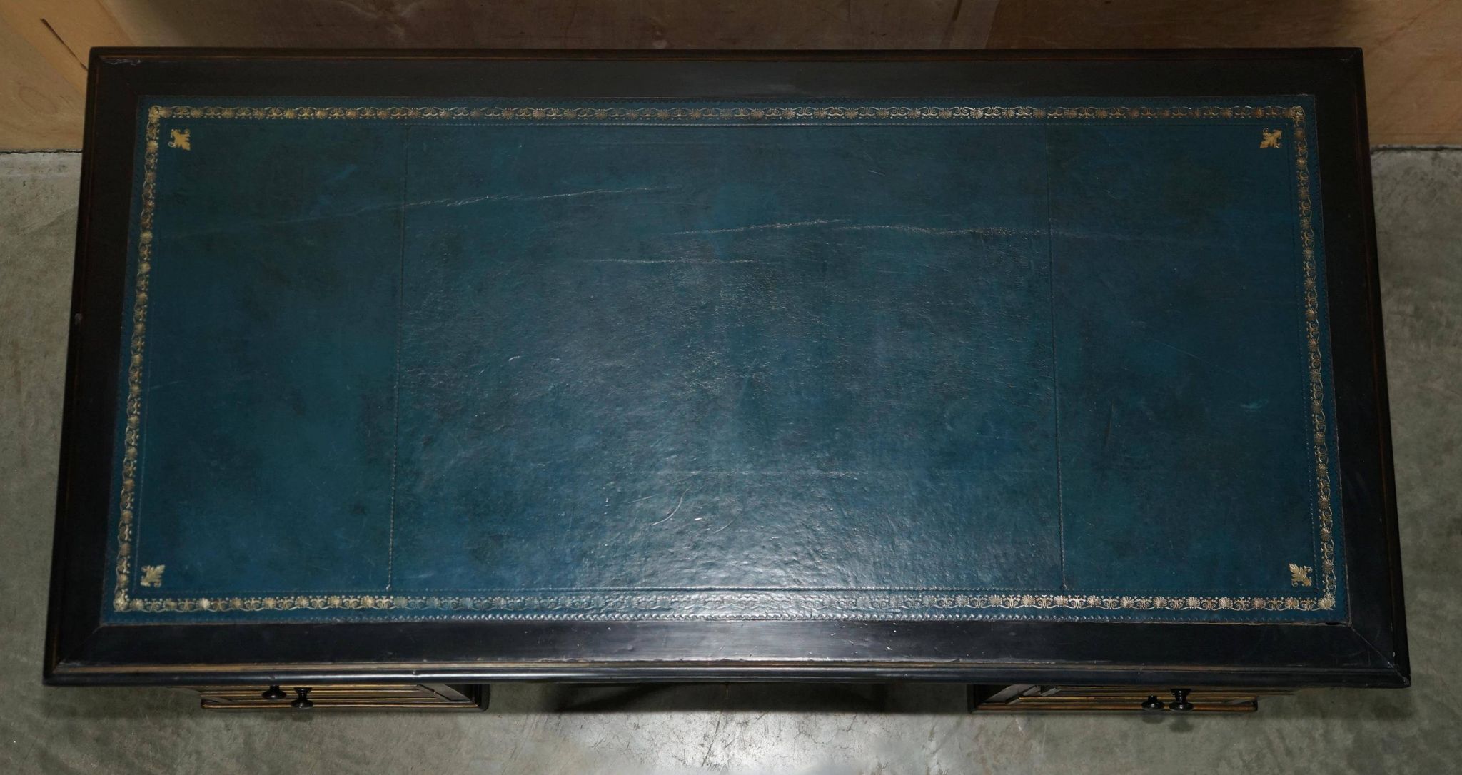 Bureau Chinois Chinoiserie 19ème Siècle Cuir Napoléonien