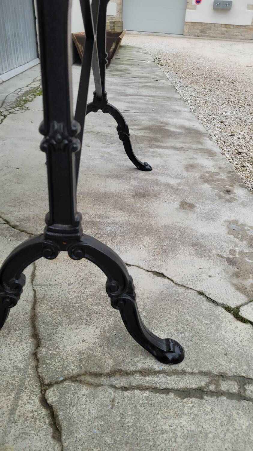 Marble and cast iron restaurant bistro table