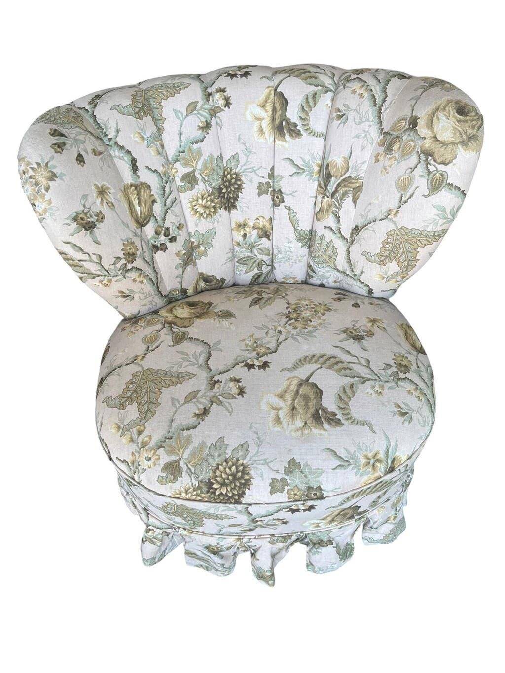 Set of 2 vintage floral patterned cocktail chairs.