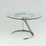 Sculptural "Scimitar" dining set in burgundy bouclé - Boris Tabacoff