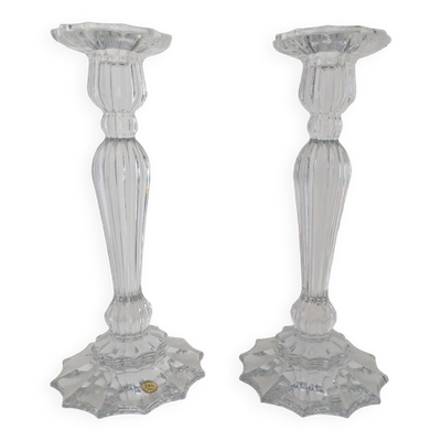Bougeoirs flambeau cristal de Bohème