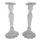Bohemian crystal torch candle holders