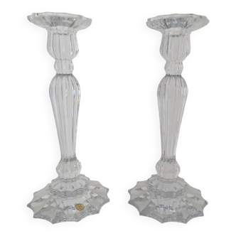 Bohemian crystal torch candle holders