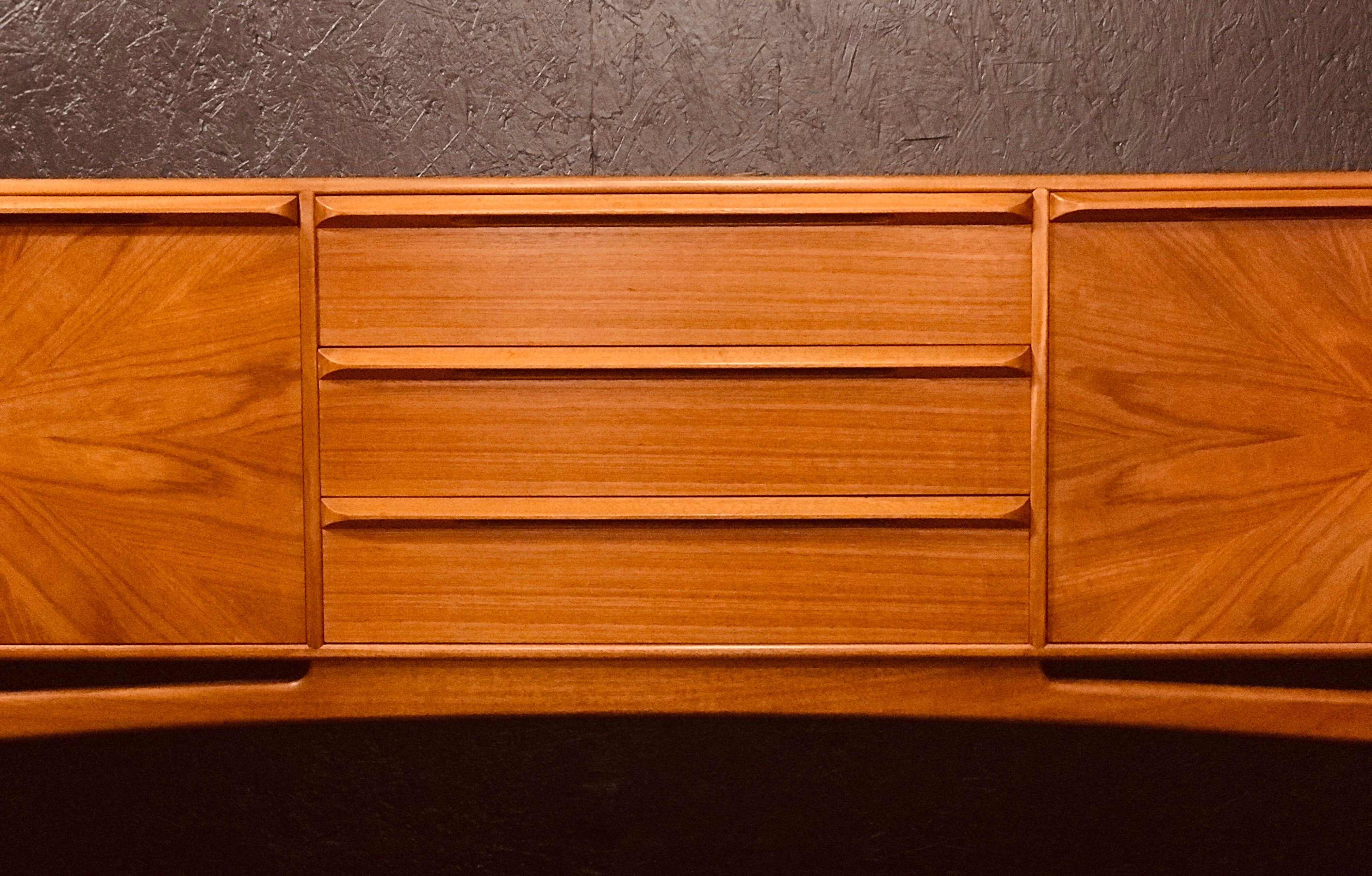 Mid-Century Teak Sideboard by Tom Robertson for McIntosh, 1960s, Sunburst collection.