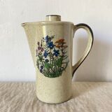 Théière en grès vintage fleurs