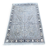 Handmade beige wool Persian rug 130x200