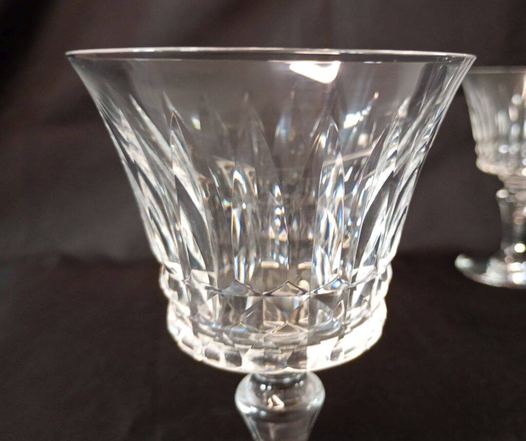 Set of 12 Baccarat Piccadilly Cut Crystal Red Wine Goblets