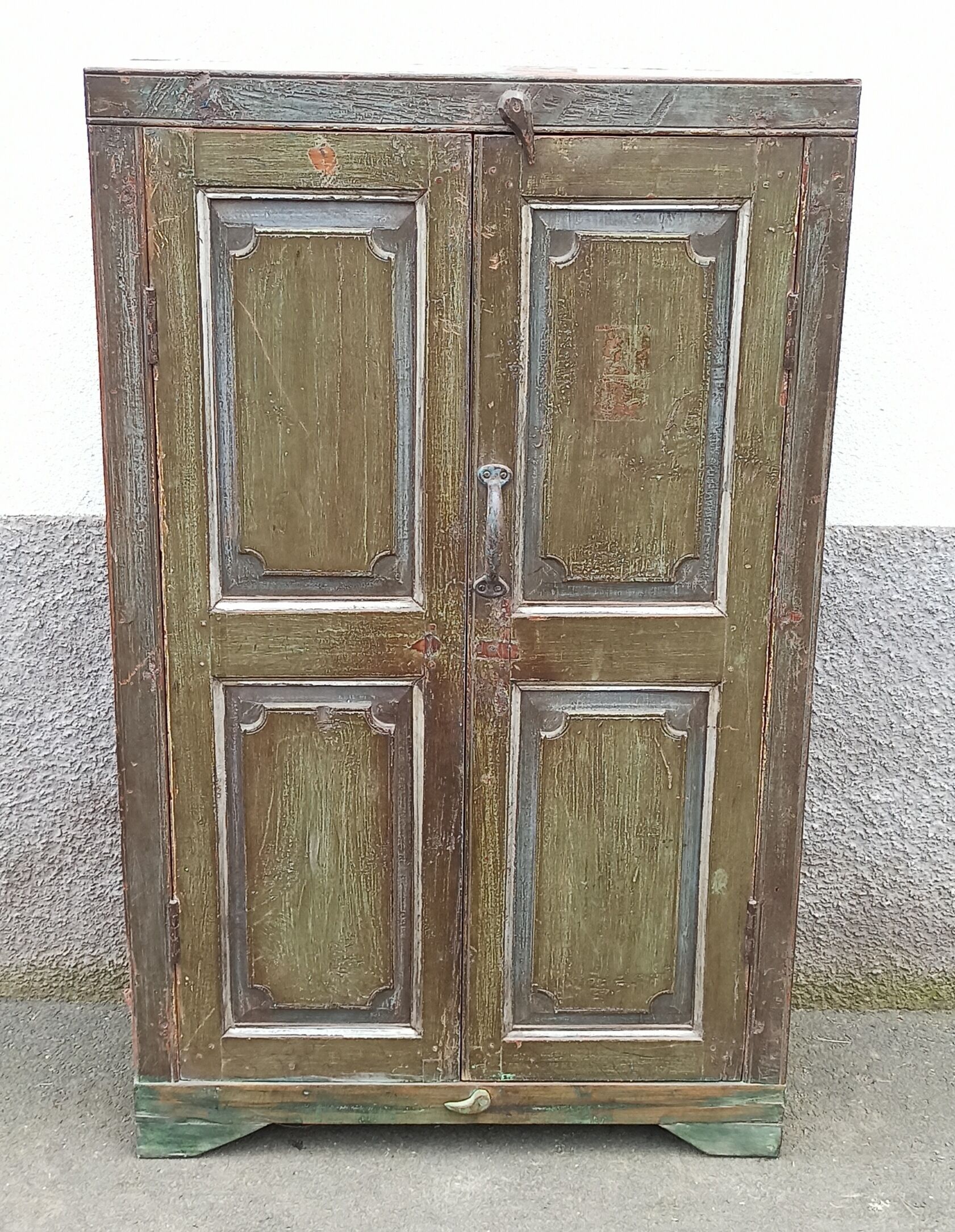 Old green wood cabinet