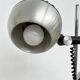 Two-spot floor lamp phase — brushed steel and matte black — 1970s