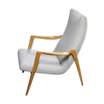 Fauteuil scandinave danois pieds  compas années 50