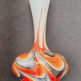 Vase Italy by Carlo Moretti 1970 opaline orange black