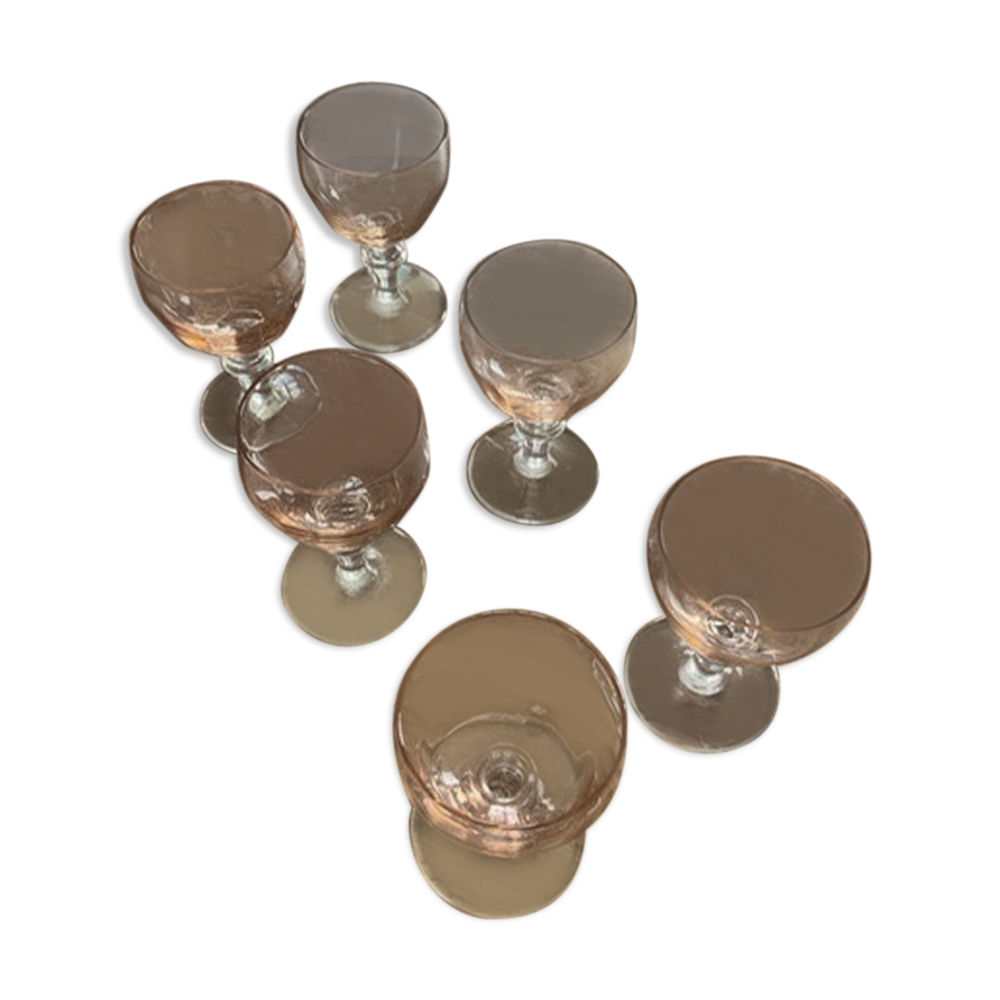 Lot of 6 small pink glasses