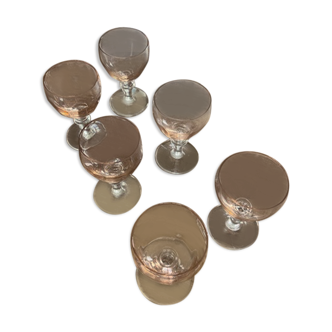 Lot de 6 petits verres roses