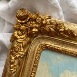 Old oil painting on canvas countryside landscape 19th