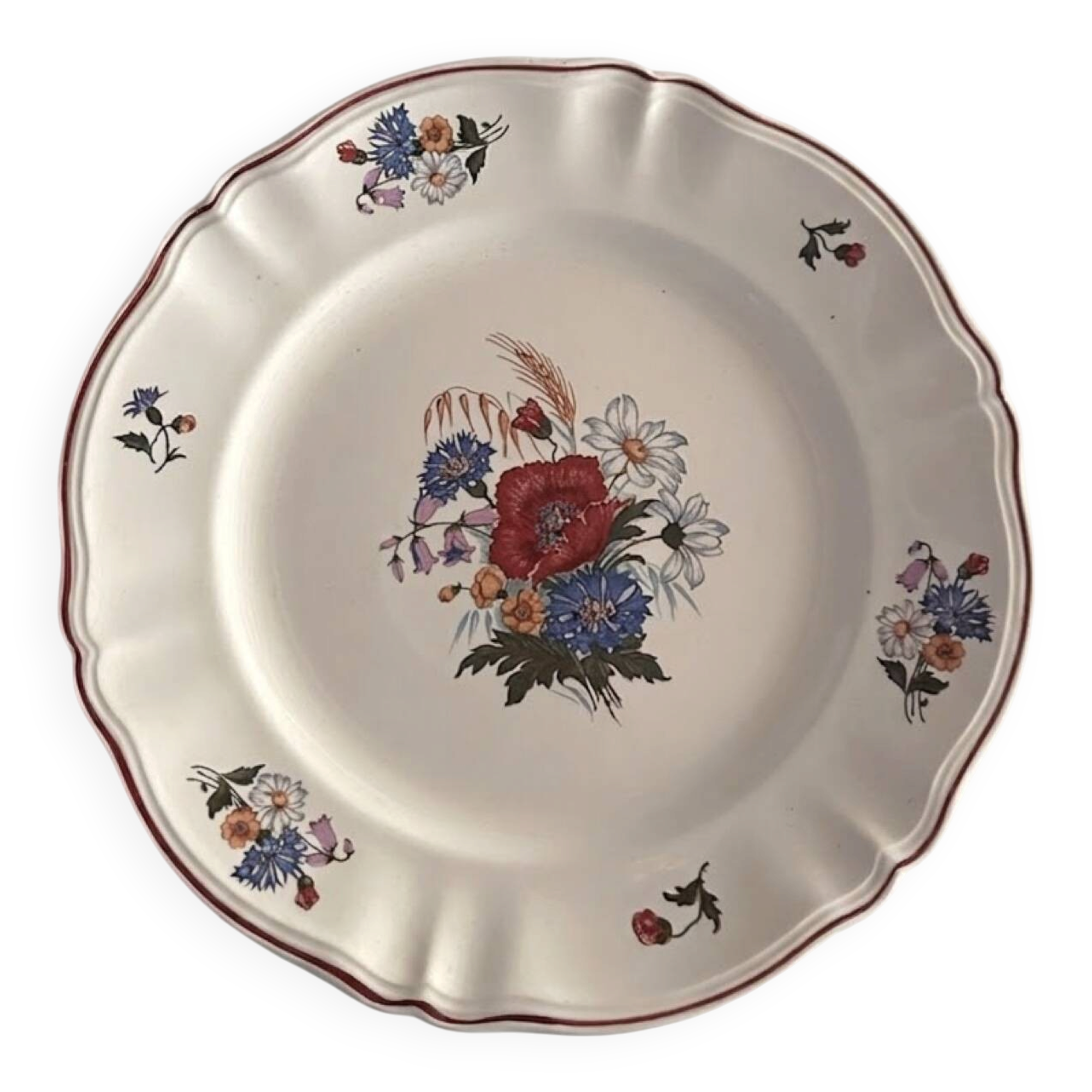 Grand plat Sarreguemines floral