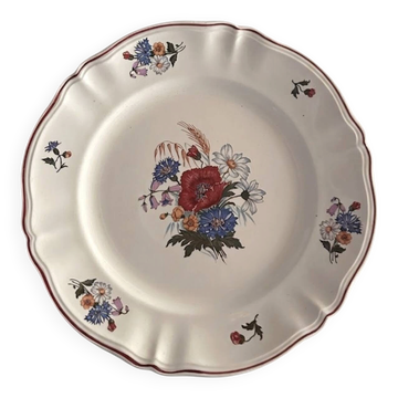Large floral plate Sarreguemines