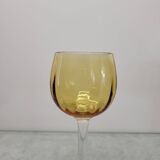 6 amber crystal wine glasses