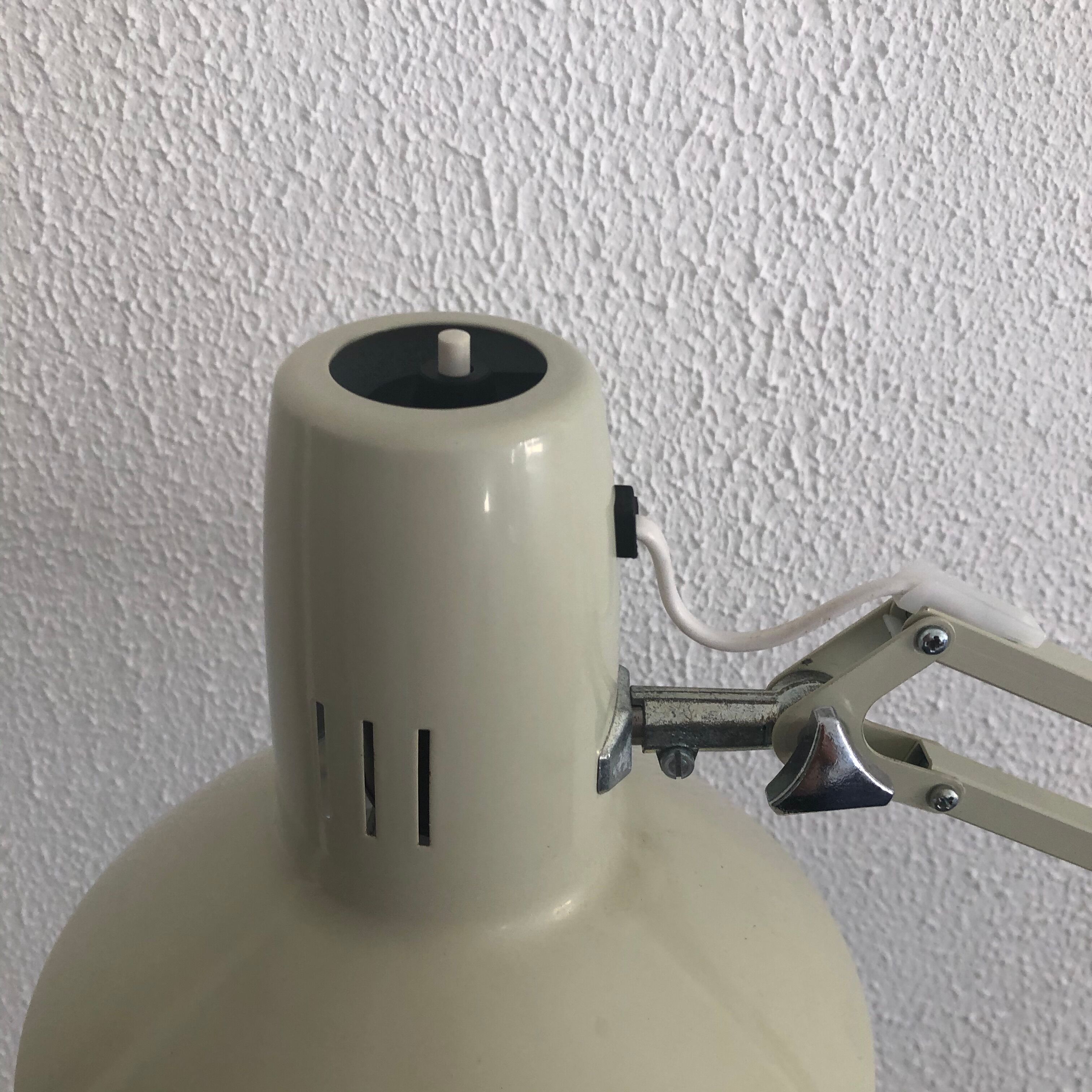 Vintage white Ledu architect lamp 1970
