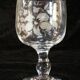 Old blown glass engraved with acid XIXth floral decoration