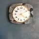 Vintage formica clock rectangular silent wall pendulum "Beroz black gold"