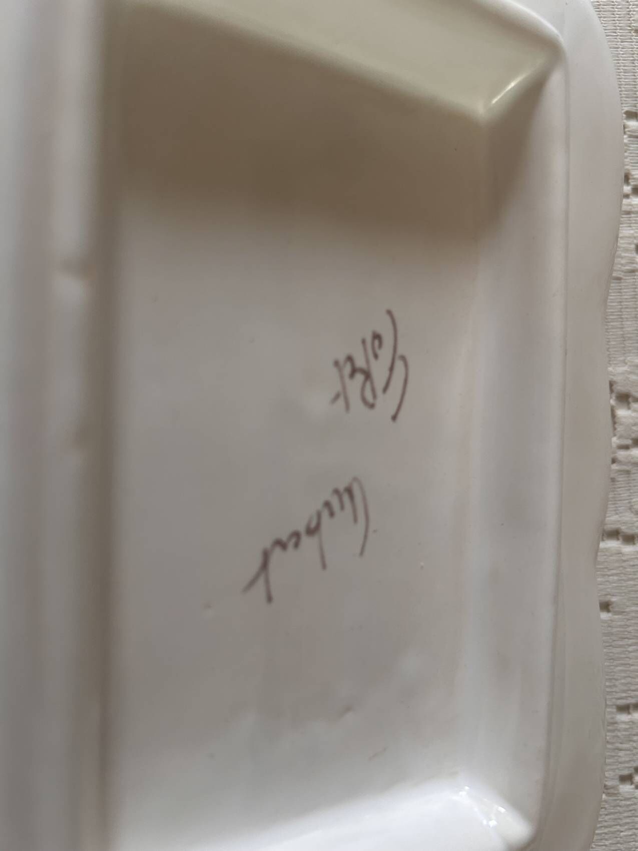 Handcrafted floral earthenware butter dish from the 1970s – Artisan production