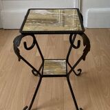 side table pedestal table wrought iron plant holder