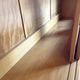 Large vintage display cabinet in solid pine with sliding doors, Country style.