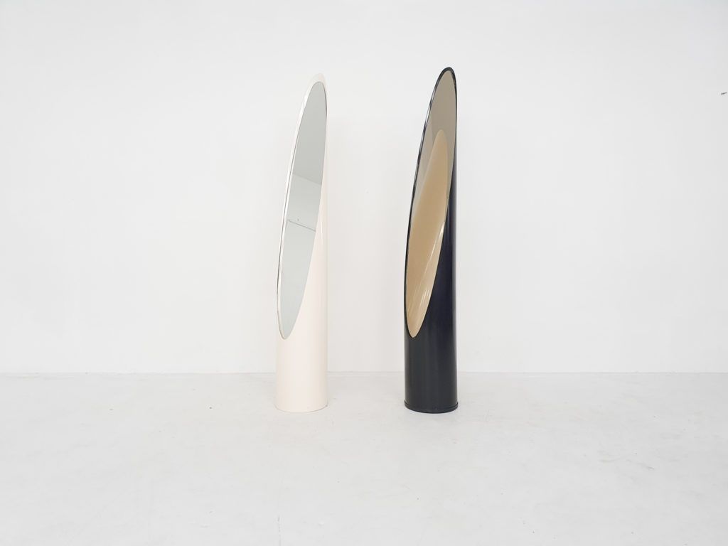 White Roger Lecal for Chabrieres and Co "Lipstick" mirror, France 1970's