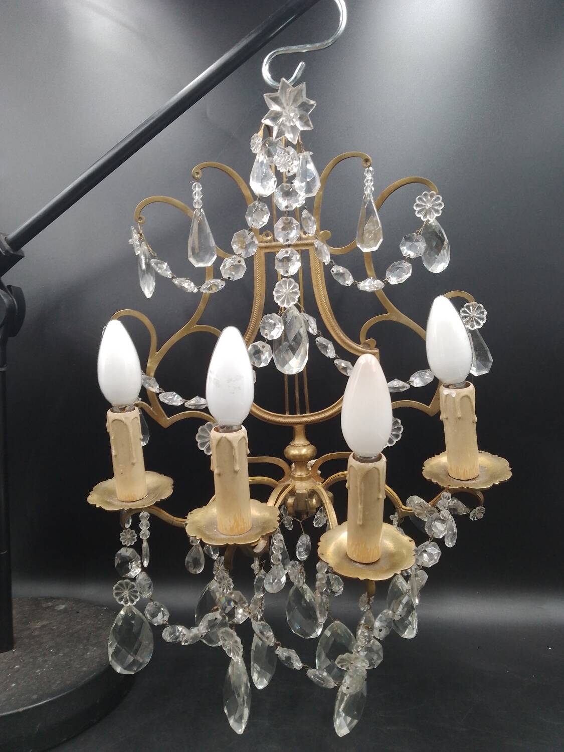 Lyre Garland Empire Tassels Wall Light 4 Lights Gilded Bronze